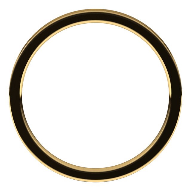 14K Yellow 2 mm Flat Comfort Fit Light Band Size 6
