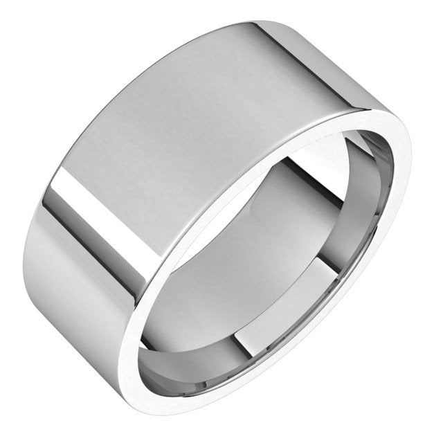 14K White 8 mm Flat Comfort Fit Light Band Size 5.5