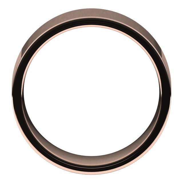 14K Rose 8 mm Flat Comfort Fit Light Band Size 6