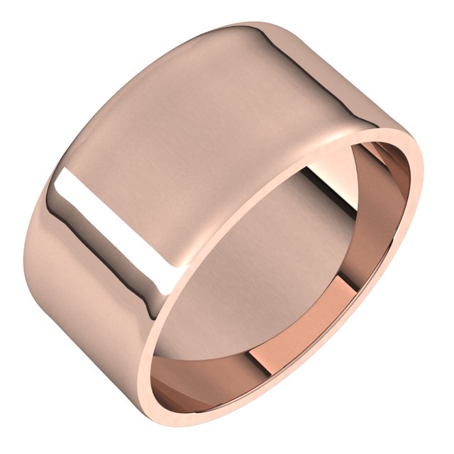 14K Rose 9 mm Flat Ultra Light Band Size 15.5