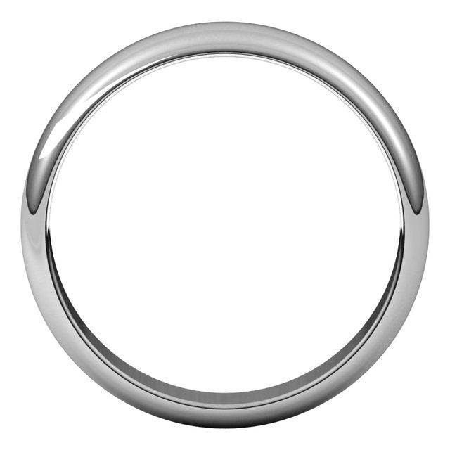 14K White 4.5 mm Half Round Band Size 10