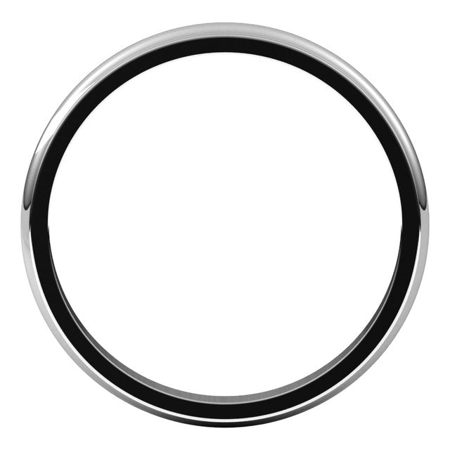 14K White 2.5 mm Half Round Edge Band Size 7