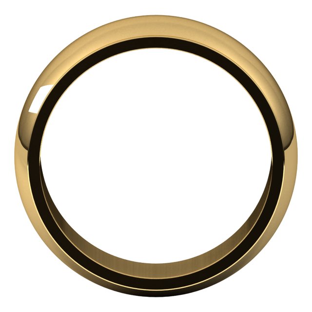 14K Yellow 8 mm Half Round Edge Band Size 7