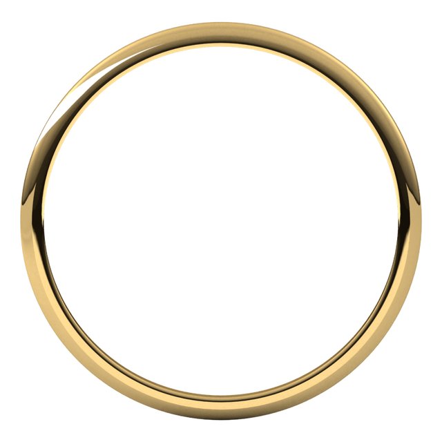14K Yellow 1 mm Half Round Light Band Size 8