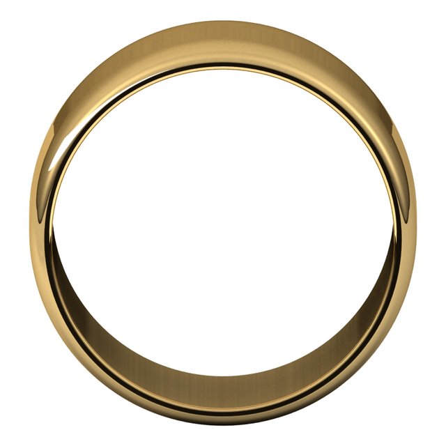 14k Yellow 12 Mm Half Round Light Band Size 10