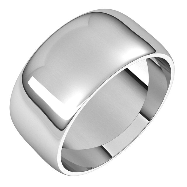 14K X1 White 9 mm Half Round Light Band Size 6