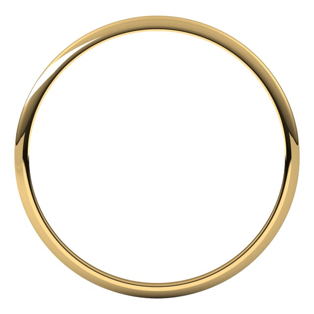 18K Yellow 1 mm Half Round Ultra-Light Band Size 6