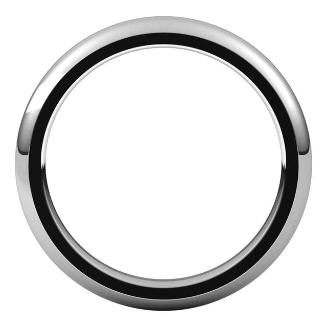 14K White 3 mm Half Round Comfort Fit Band Size 13.5
