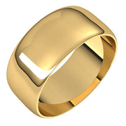 18K Yellow 8 mm Half Round Ultra-Light Band Size 9