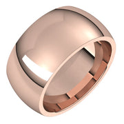 14k Rose 10 Mm Half Round Comfort Fit Band Size 4.5