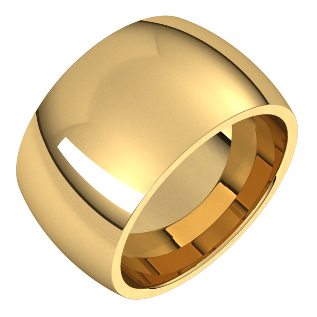 14k Yellow 12 Mm Half Round Comfort Fit Band Size 11.5