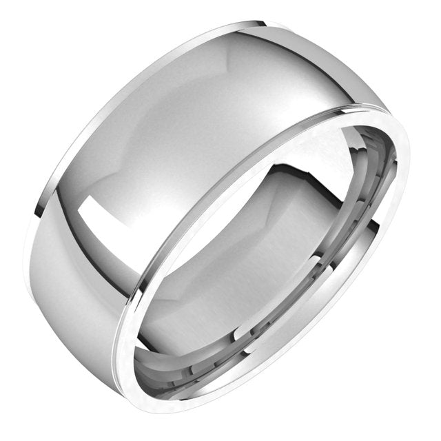 14k White 8 Mm Comfort Fit Edge Band Size 10.5