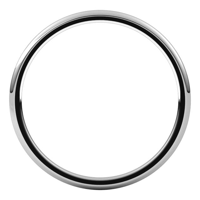 14K White 1 mm Half Round Comfort Fit Light Band Size 11