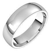 14K White 5.5 mm Half Round Comfort Fit Light Band Size 10