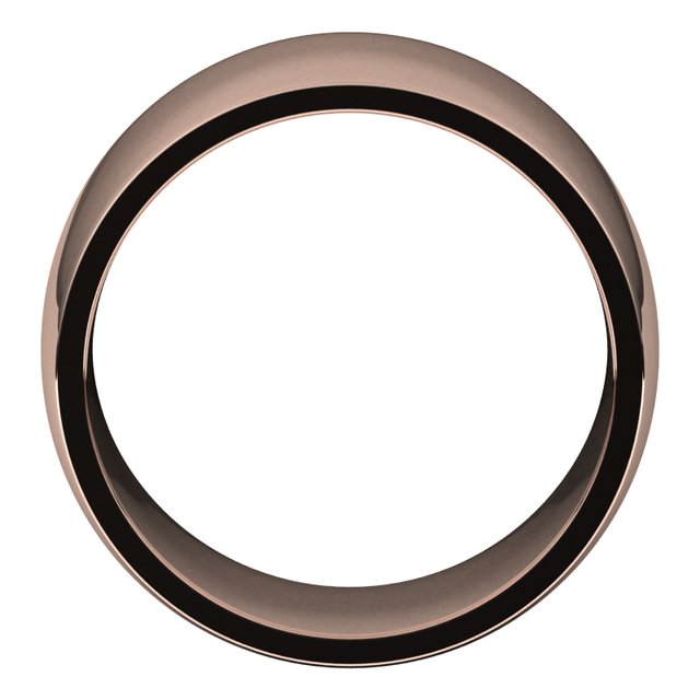 14K Rose 12 mm Half Round Comfort Fit Light Band Size 12.5