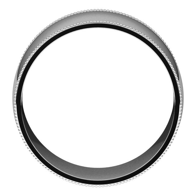 Sterling Silver 10 mm Milgrain Half Round Comfort Fit Band Size 10.5
