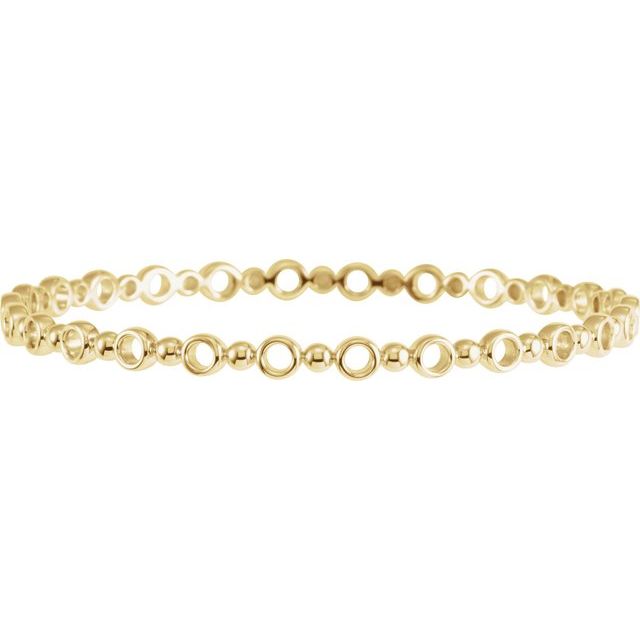 14K Yellow 4.4 mm Geometric Bangle 7' Bracelet