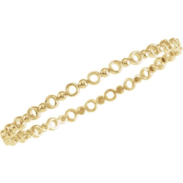 14K Yellow 4.4 mm Geometric Bangle 7' Bracelet