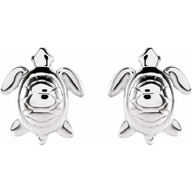 Sterling Silver Sea Turtle Earrings