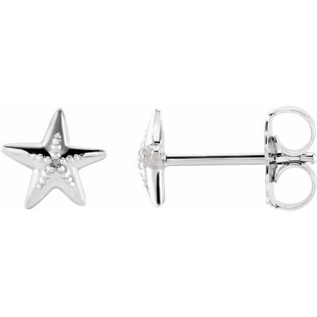 Sterling Silver Starfish Earrings