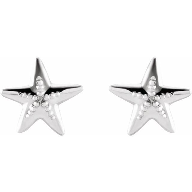 Sterling Silver Starfish Earrings