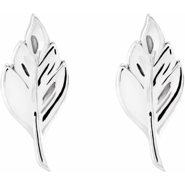 Sterling Silver Leaf Earrings