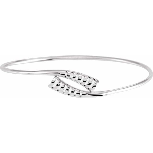 Sterling Silver 16.5 mm Bypass Bangle 7' Bracelet