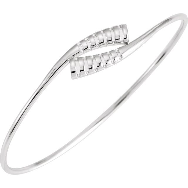 Sterling Silver 16.5 mm Bypass Bangle 7' Bracelet