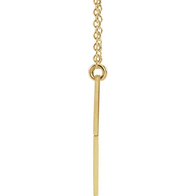 14K Yellow 20 mm Engravable Hexagon 18' Necklace