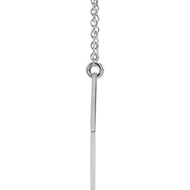 Sterling Silver 14 mm Engravable Hexagon 16' Necklace