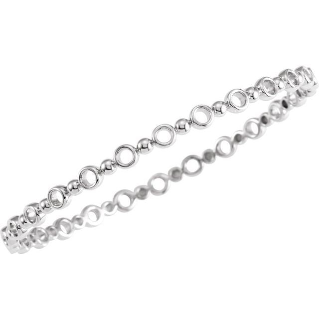 Sterling Silver 4.4 mm Geometric Bangle 7' Bracelet