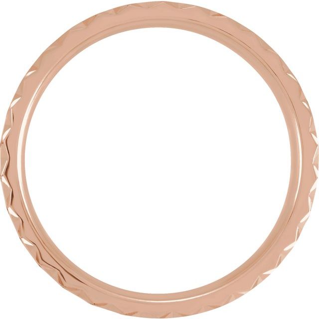 14K Rose 6 mm Scalloped Edge Band with Satin Finish Size 10