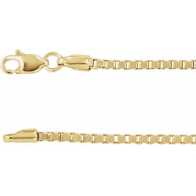 14K Yellow 1.82 mm Box 7' Chain