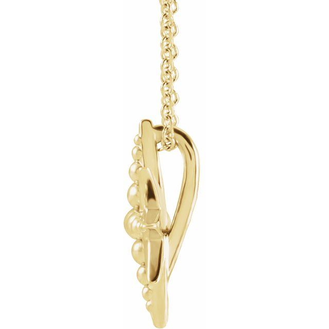 14K Yellow Beaded Star 16-18' Necklace