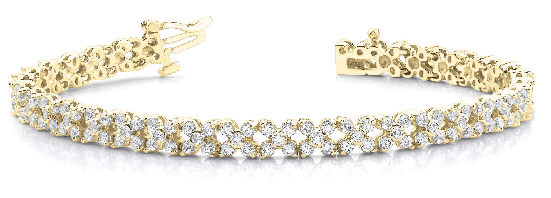 5 Stone Cluster Link Bracelet