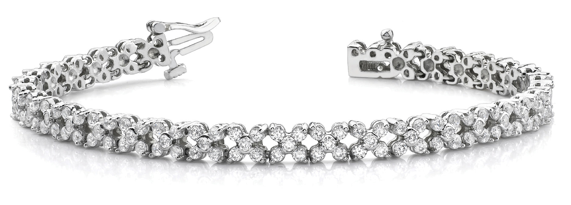 5 Stone Cluster Link Bracelet