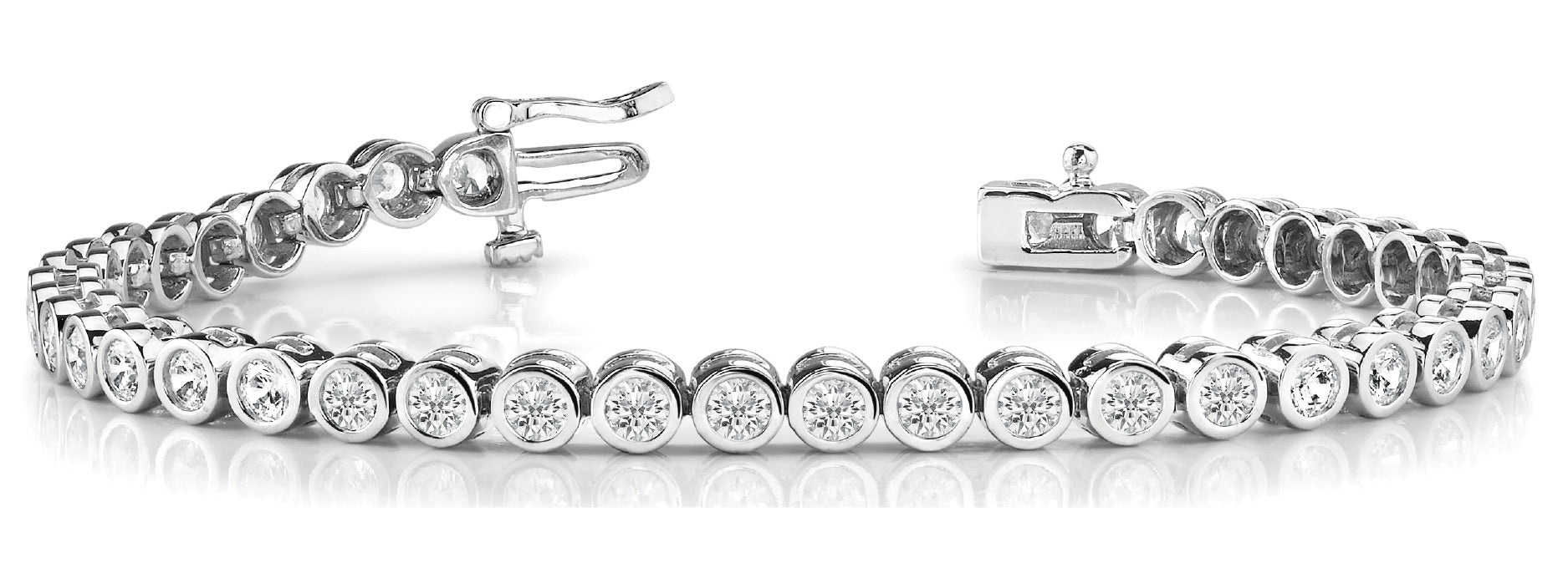 Bezel Set In Line Tennis Bracelet