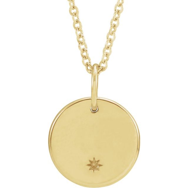 14K Yellow Engravable Round 16-18' Necklace