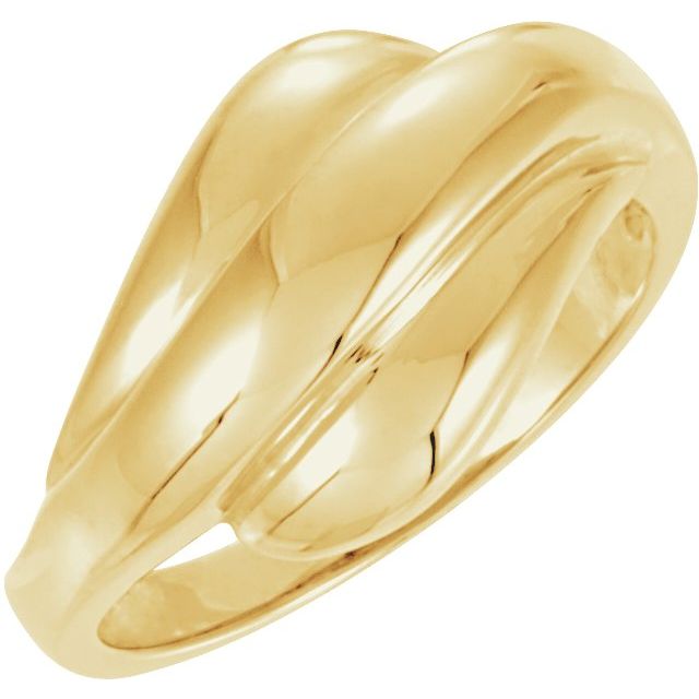 14K Yellow Bypass Ring