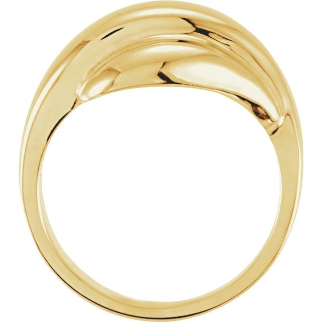 14K Yellow Bypass Ring
