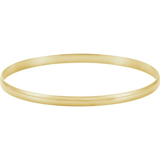 14K Yellow 8 mm Half Round Bangle 7 3/4' Bracelet
