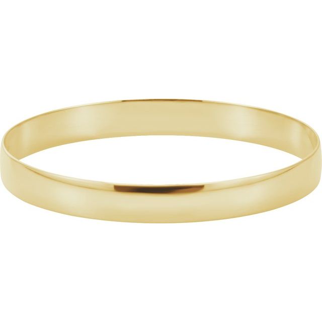 14K Yellow 8 mm Half Round Bangle 7 3/4' Bracelet