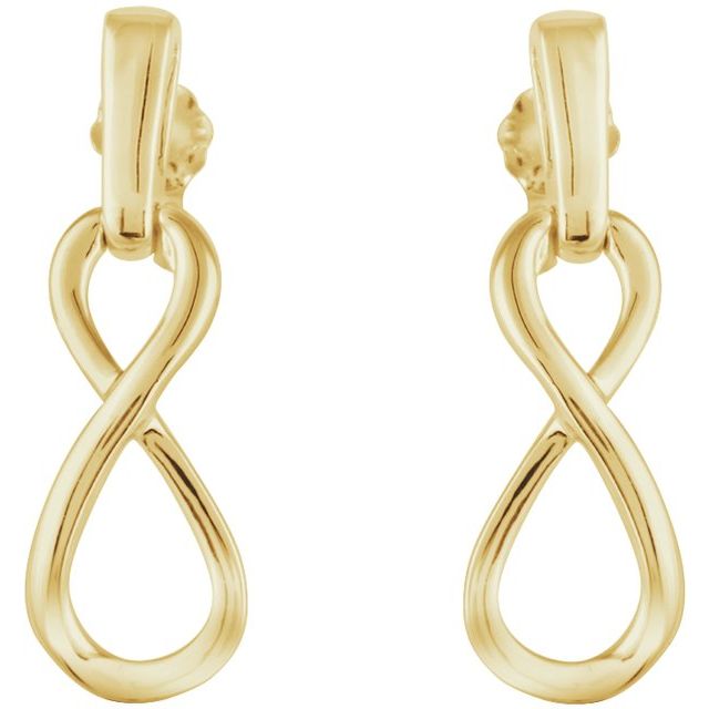 14K Yellow Infinity-Inspired Dangle Earrings