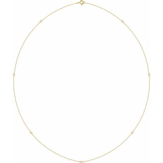 14K Yellow 1/4 CTW Lab-Grown Diamond 7-Station 24' Necklace