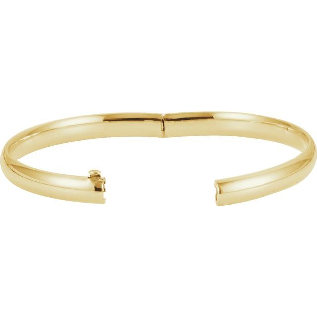 14K Yellow 6.5 mm Hinged Bangle 7' Bracelet