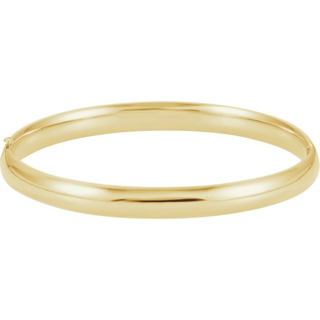 14K Yellow 6.5 mm Hinged Bangle 7' Bracelet