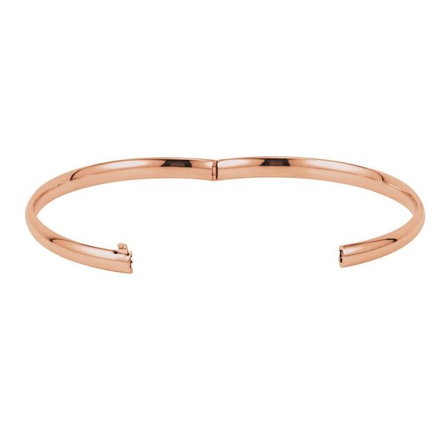 14K Rose 4.7 mm Hinged Bangle 7' Bracelet