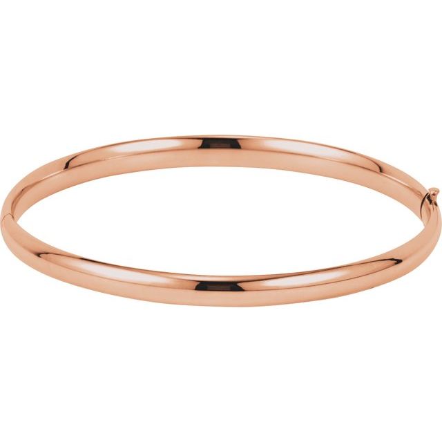 14K Rose 4.7 mm Hinged Bangle 7' Bracelet