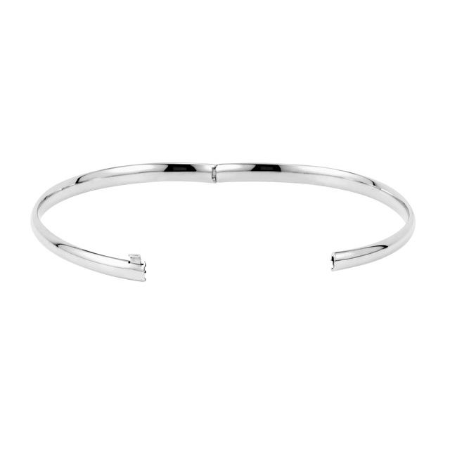 14K White 4 mm Hinged Bangle 7' Bracelet
