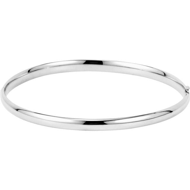 14K White 4 mm Hinged Bangle 7' Bracelet